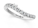 Platinum Pavé Round Diamond Curved Wedding Band with Prong Setting_15