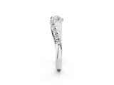 Platinum Pavé Round Diamond Curved Wedding Band with Prong Setting_16
