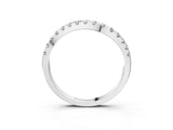 Platinum Pavé Round Diamond Curved Wedding Band with Prong Setting_17