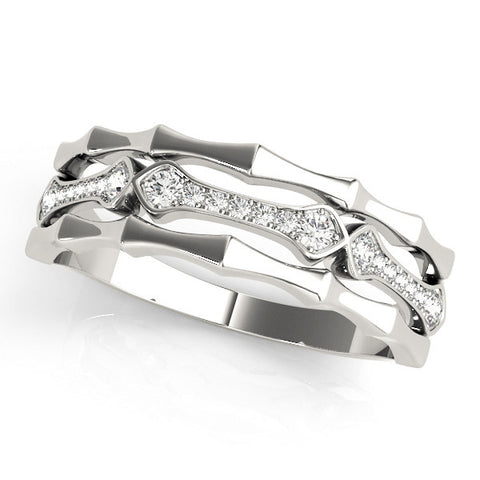 Platinum Pavé Round Diamond Eternity Band with Bar Prong Setting 1