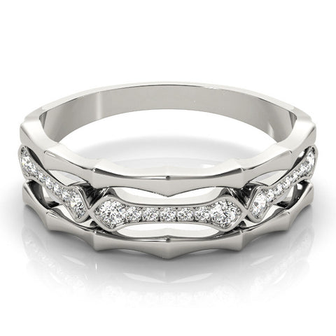 Platinum Pavé Round Diamond Eternity Band with Bar Prong Setting 2