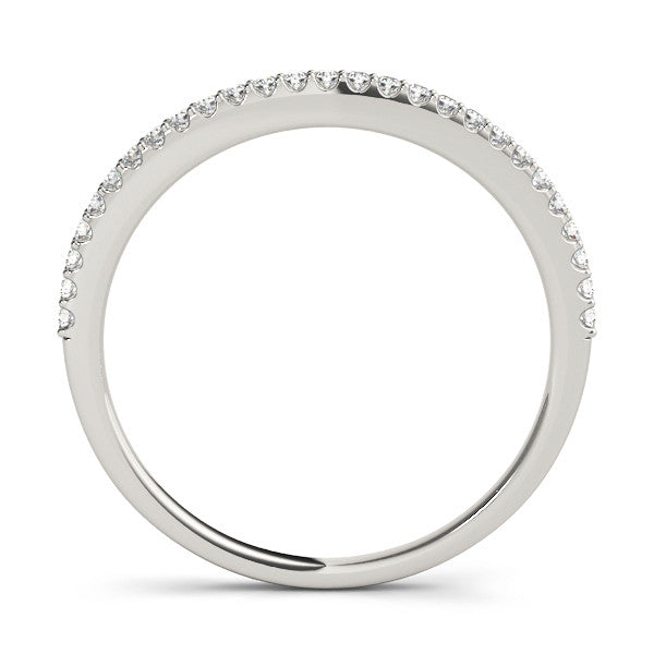 White gold Pavé Round Diamond Eternity Band with Micro Prong Setting