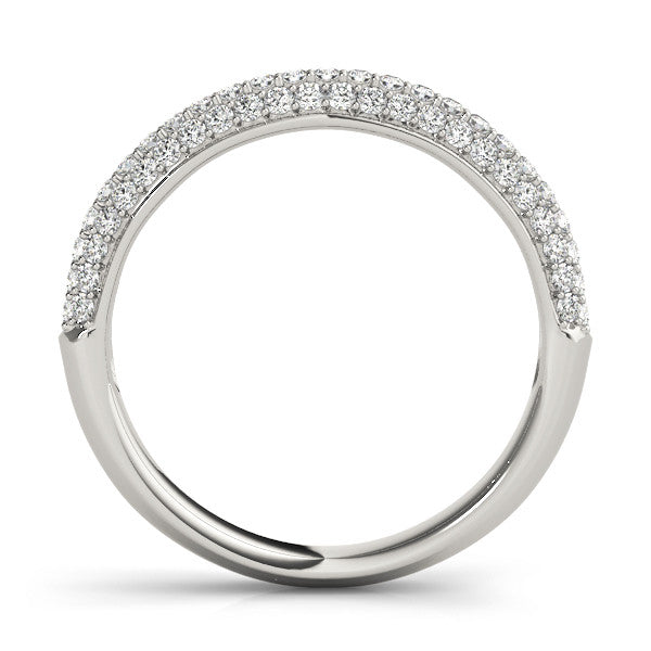 Platinum Pavé Round Diamond Eternity Band with Prong Setting