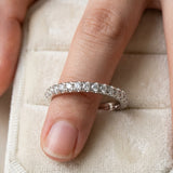 Platinum Pavé Round Diamond Half Eternity Band with Shared Prong Setting_192