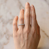 Platinum Pavé Round Diamond Half Eternity Band with Shared Prong Setting_203