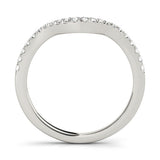 10K White Gold Pavé Round Diamond Infinity Twist Band with Shared Prong Setting