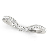 10K White Gold Pavé Round Diamond Infinity Twist Band with Shared Prong Setting