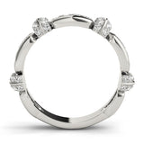 Silver Pavé Round Diamond Link Band with Bezel Setting