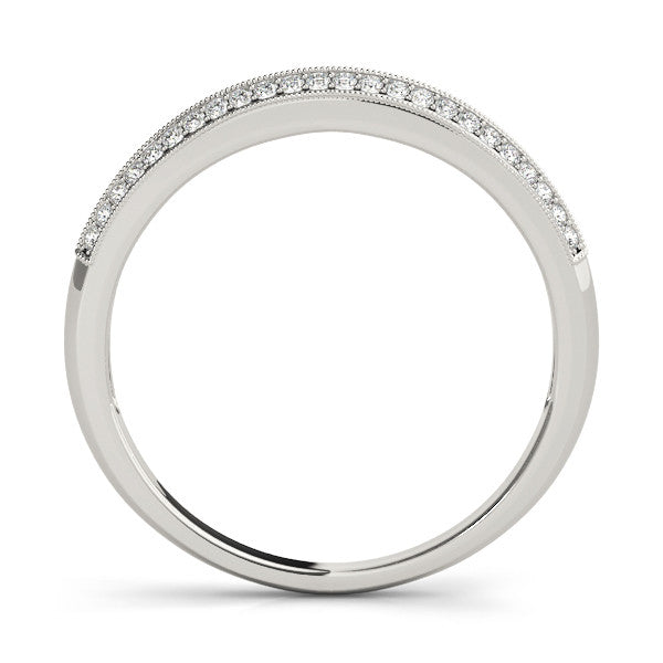 Platinum Pavé Round Diamond Milgrain Eternity Band 1