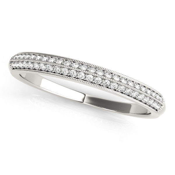 Platinum Pavé Round Diamond Milgrain Eternity Band