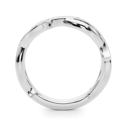 Platinum Pavé Round Diamond Twist Band with Bezel Setting 1