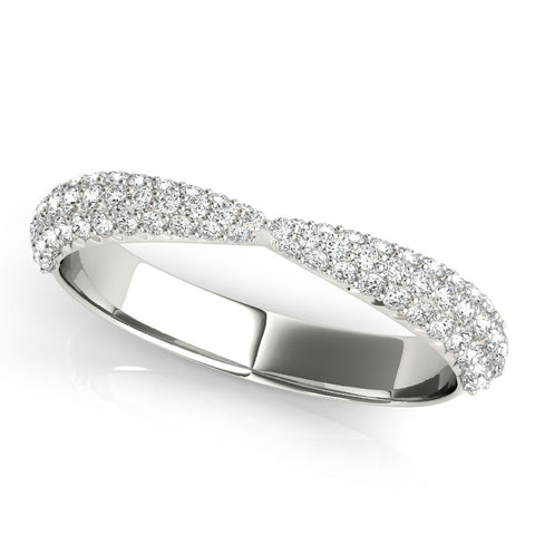 Platinum Pavé Round Diamond Twist Band with Micro Prong Setting 1