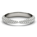 Platinum Pavé Round Diamond Twist Band with Micro Prong Setting 2