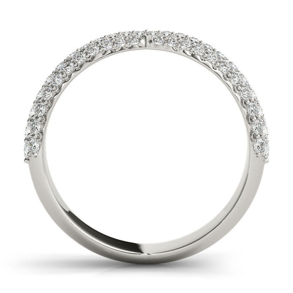 Platinum Pavé Round Diamond Twist Band with Micro Prong Setting
