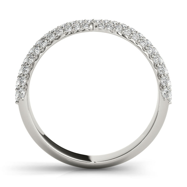 White gold Pavé Round Diamond Twist Band with Micro Prong Setting