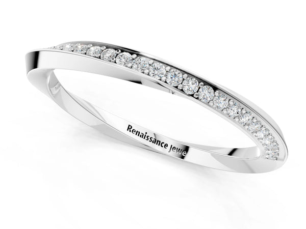 Platinum Pavé Round Diamond Twist Band