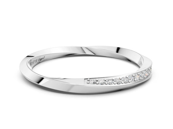 Platinum Pavé Round Diamond Twist Band