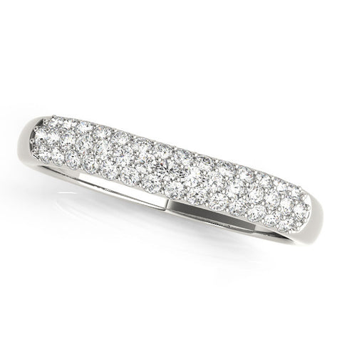 Platinum Pavé Round Diamond White Gold Eternity Band
