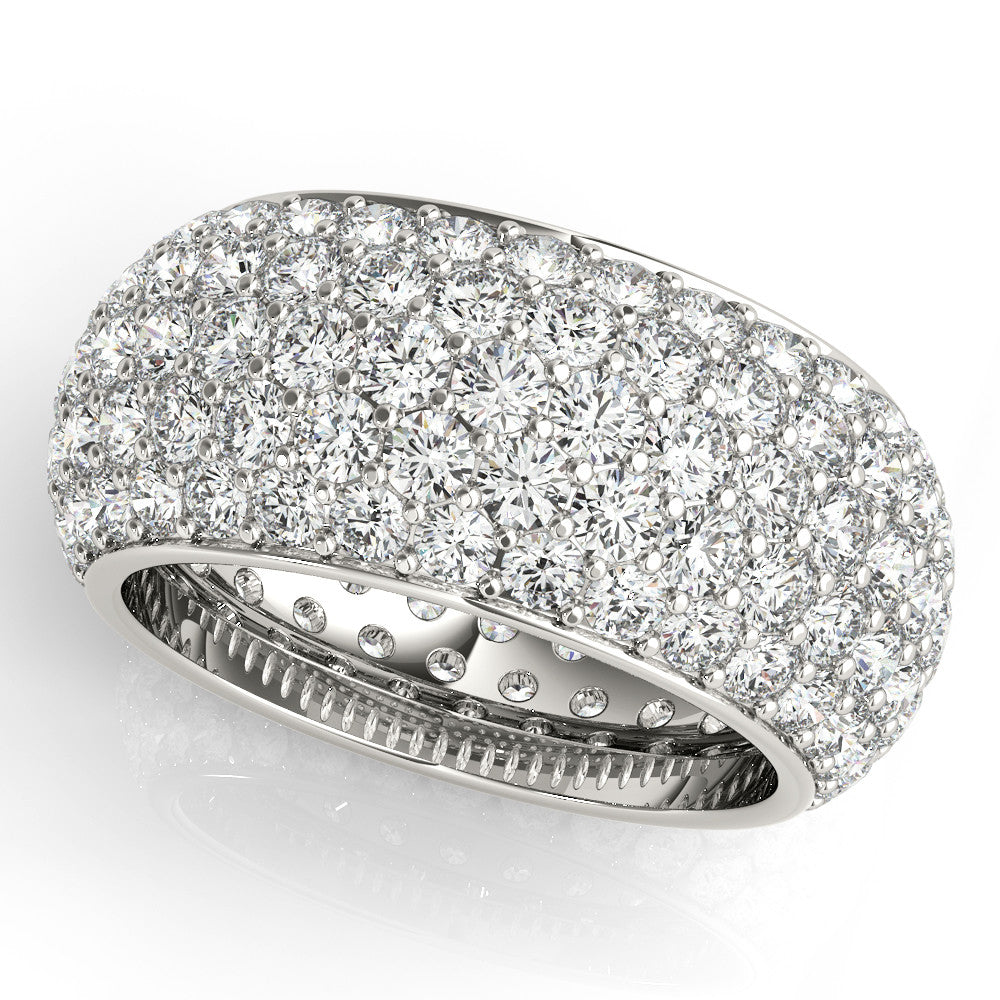 Platinum Pavé Round Diamond Wide Band with Micro-Prong Setting 1