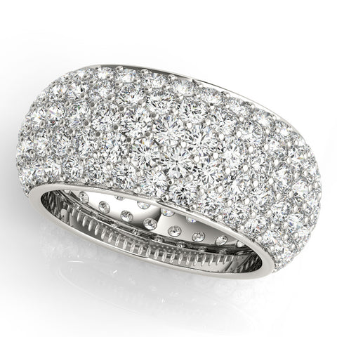 Platinum Pavé Round Diamond Wide Band with Micro-Prong Setting 1