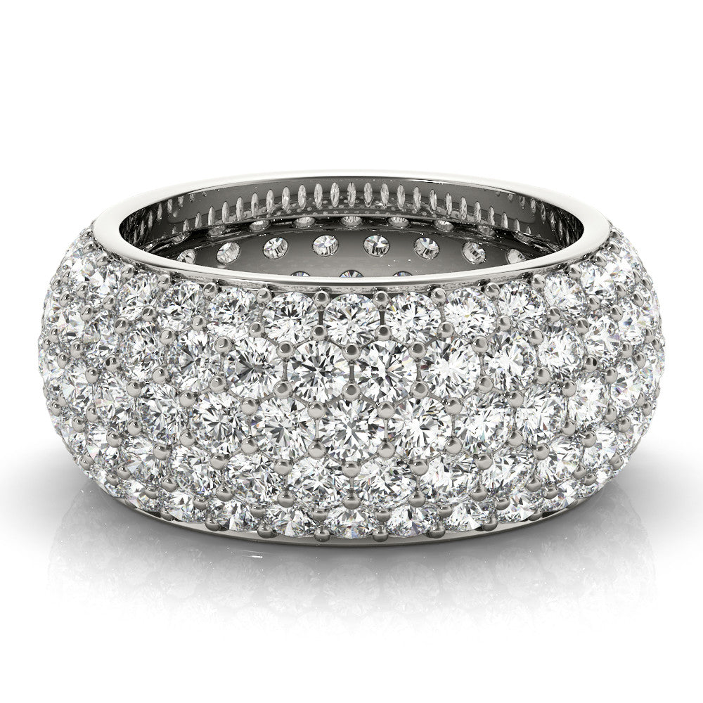 Platinum Pavé Round Diamond Wide Band with Micro-Prong Setting 2