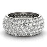 Platinum Pavé Round Diamond Wide Band with Micro-Prong Setting 2
