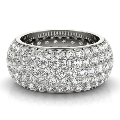 Platinum Pavé Round Diamond Wide Band with Micro-Prong Setting 2