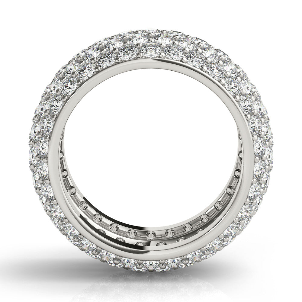 Platinum Pavé Round Diamond Wide Band with Micro-Prong Setting