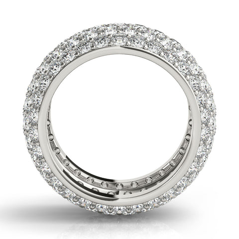 Platinum Pavé Round Diamond Wide Band with Micro-Prong Setting