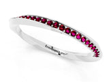 Platinum Pavé Round Garnet Twist Band_1