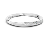 Platinum Pavé Round Moissanite Twist Band
