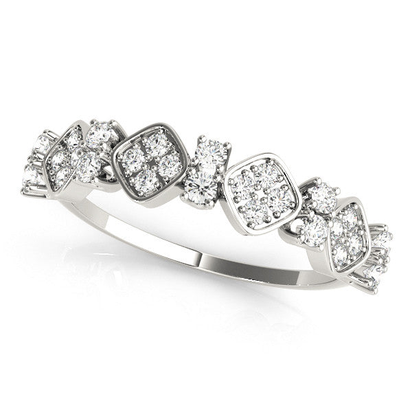 Platinum Pave Cushion Diamond Cluster Eternity Band with Prong Setting 1
