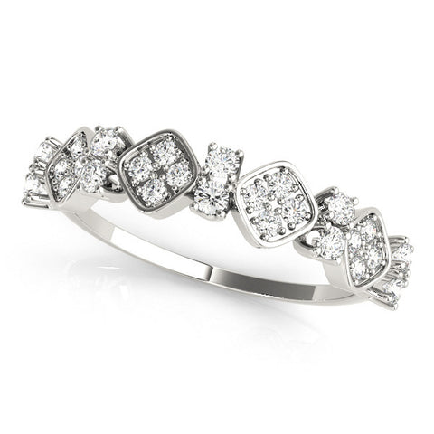 Platinum Pave Cushion Diamond Cluster Eternity Band with Prong Setting 1