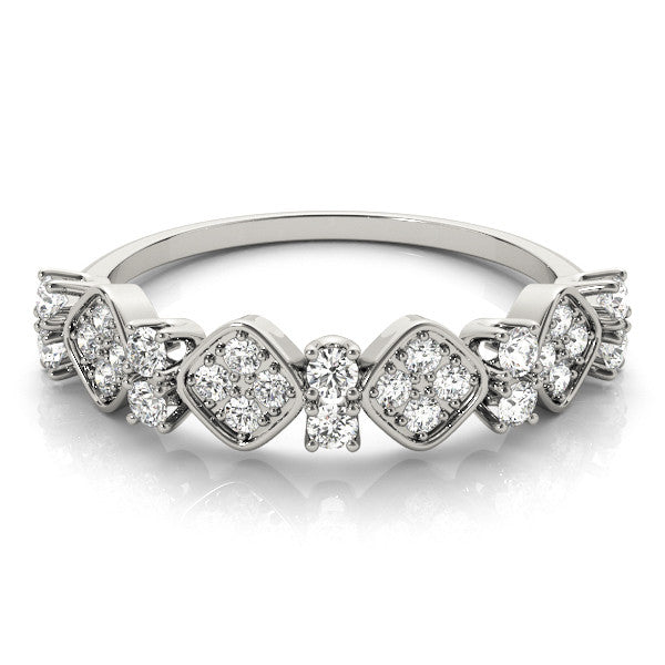 Platinum Pave Cushion Diamond Cluster Eternity Band with Prong Setting 2
