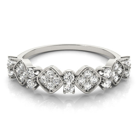 Platinum Pave Cushion Diamond Cluster Eternity Band with Prong Setting 2