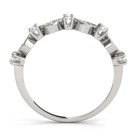 Platinum Pave Cushion Diamond Cluster Eternity Band with Prong Setting