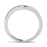 Platinum Pave Round Diamond Curved Band 1