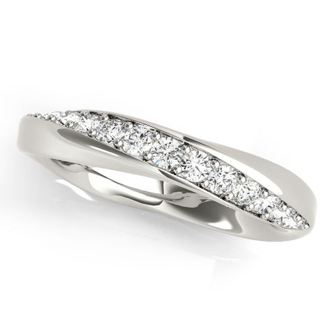 Platinum Pave Round Diamond Twist Band 1
