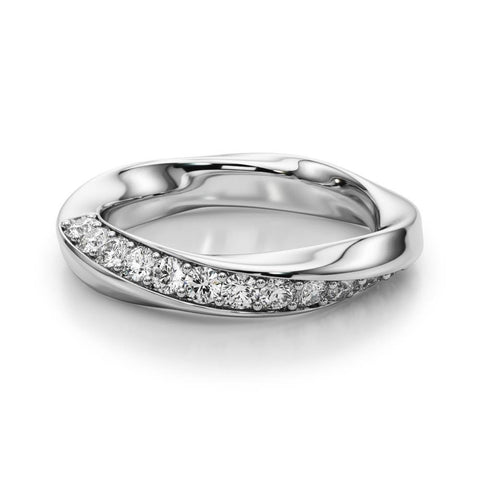 Platinum Pave Round Diamond Twist Band 2