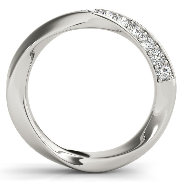 Platinum Pave Round Diamond Twist Band