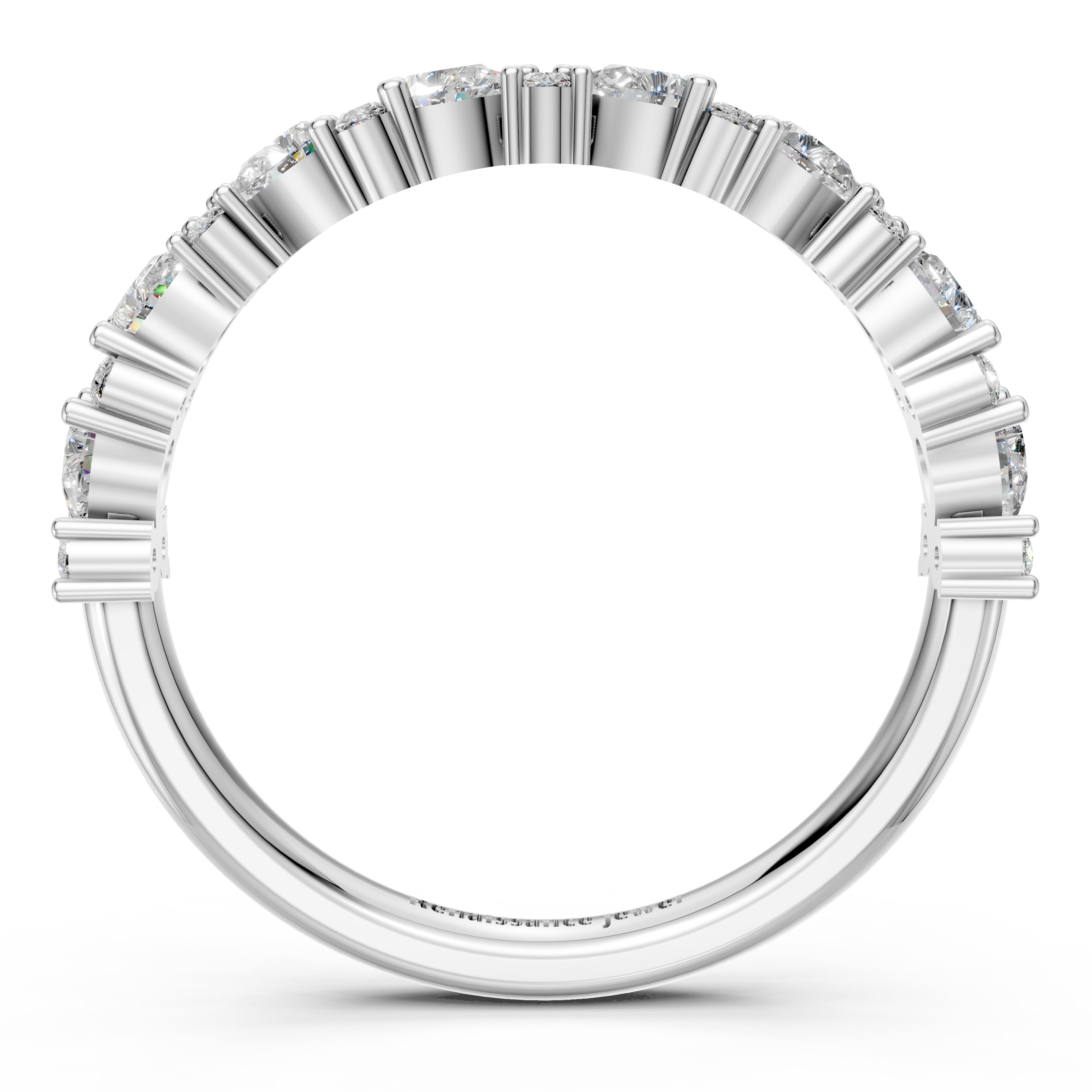 Platinum Pear & Round Diamond Wedding Band 1