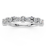 10K White Gold Pear & Round Diamond Wedding Band