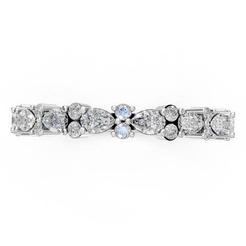 Platinum Pear & Round Diamond Wedding Band