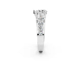 Platinum Pear Brilliant Solitaire with Side Stones on a Pave Band and Four-Prong Setting_36