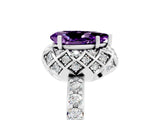 Platinum Pear Cut Amethyst Scalloped Halo Engagement Ring with Round Shared Prong Band_83