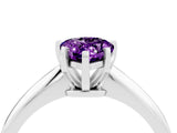 Platinum Pear Cut Amethyst Solitaire Engagement Ring with Classic Band and Four-Prong Setting_16
