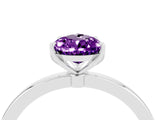 Platinum Pear Cut Amethyst Solitaire Ring with Thin Band and Prong Setting_46