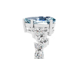 Platinum Pear Cut Aquamarine Scattered Round Accent Ring with Prong Setting_41