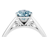 Platinum Pear Cut Aquamarine Solitaire Engagement Ring with Cathedral Setting and Four-Prong Mount_16