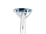 Platinum Pear Cut Aquamarine Solitaire Engagement Ring with Cathedral Setting and Four-Prong Mount_17
